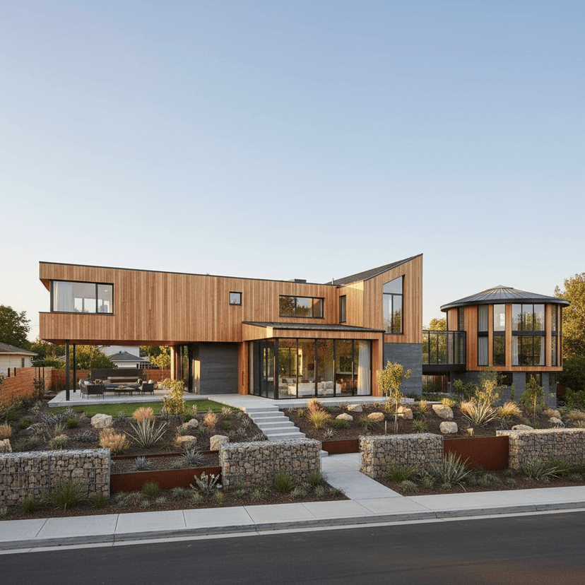 Large two-story luxury home with white exterior and landscaped front yard